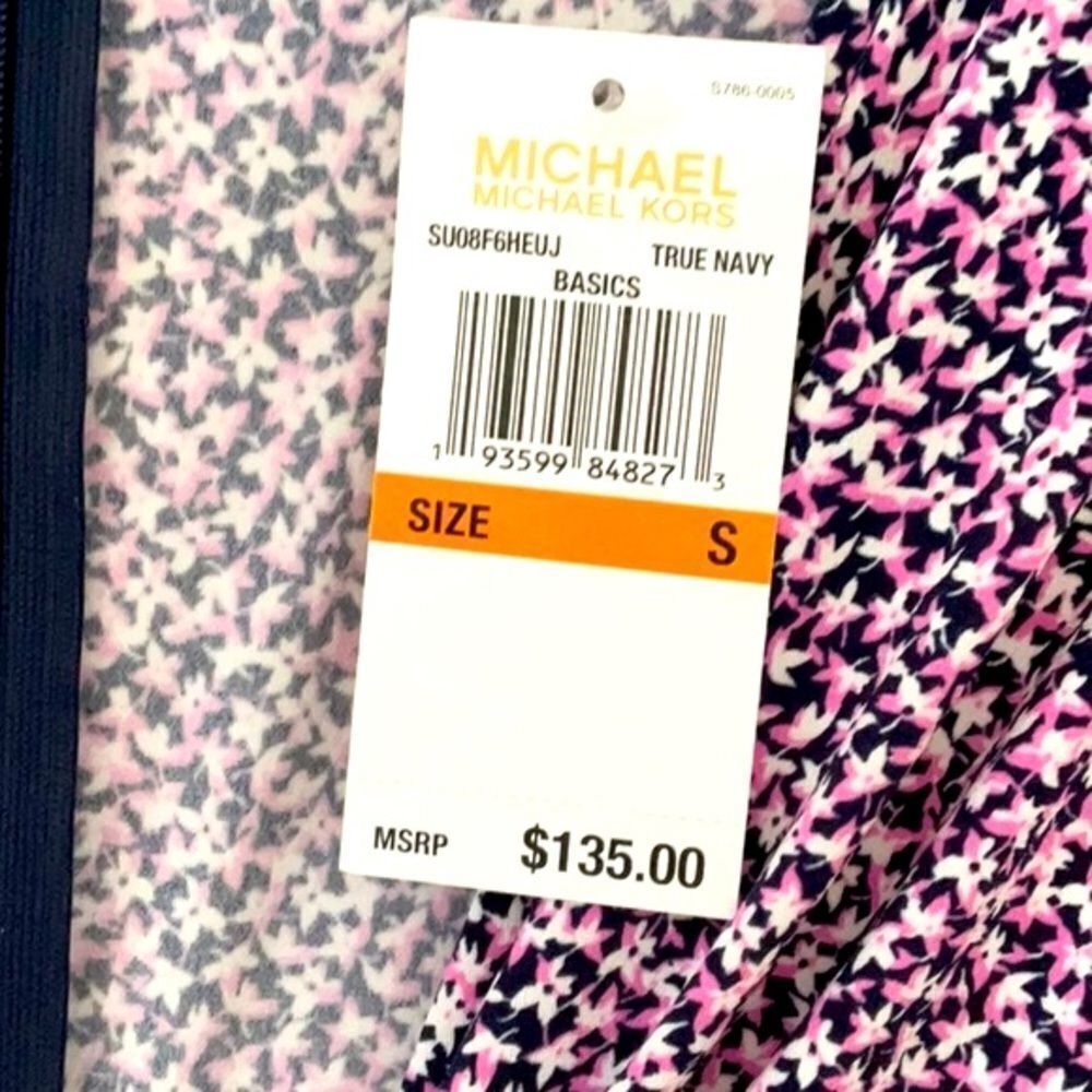 MICHAEL KORS ONE PIECE JUMP SUIT PINK NAVY FLORAL SLEEVELESS SMALL - Picture 4 of 6